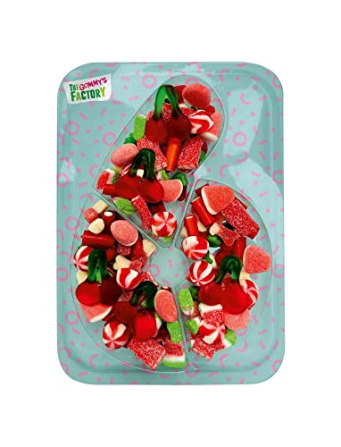Gommy's Factory, Party Numbers nr 6. Tarta de gominolas para cumpleaños con forma de números. 500g de chuches Cover