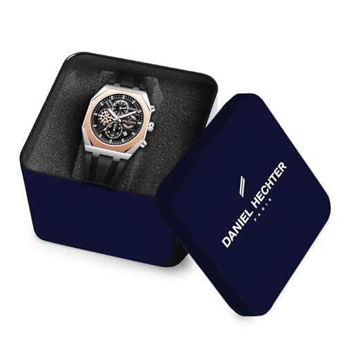 Image of Daniel Hechter Paris Orsay Collection Multifunctional Watch for Men with Octagone Dial and Silicon Strap-DHM1007