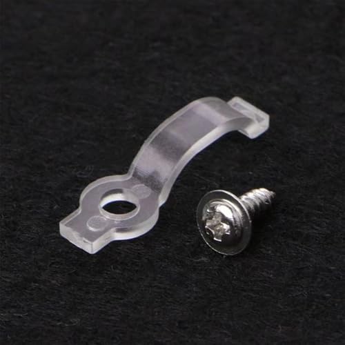 Image of 100 Pack LED Strip Mounting Clips, Installation Accessory for LED Light Strips, Flexible Mounting Solutions for 8mm Wide Waterproof Strip Lights