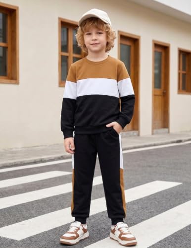 Image of Boys Clothes Boy Outfits 2-Piece Long Sleeve Sweatshirt Tops and Pants Fall Winter Outfits Set 3-14 Years