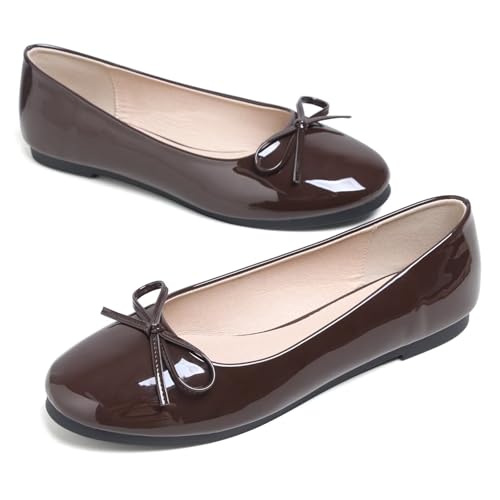Image of TN TANGNEST Women's Velvet Flats Round Toe Ballet Shoes | Elegant Bowknot Flats Comfortable Casual Slip On Flats for Work