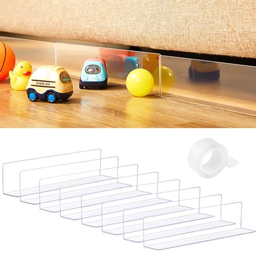Sonhomay Under Couch Blocker for Pet Toys 12 Pack, Under Couch Bed Furniture Blocker, Clear PVC Couch Guards, Under Bed Blocker with Strong Tape, Stop Pets Toys Messes from Going Under Couch Bed