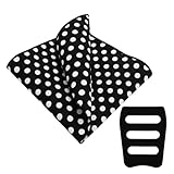 LHXzizizi Pocket Squares for Men, Polka Dots Cotton Mens Handkerchiefs with Pocket Square Holder for Business Wedding Casual (Black polka dots)