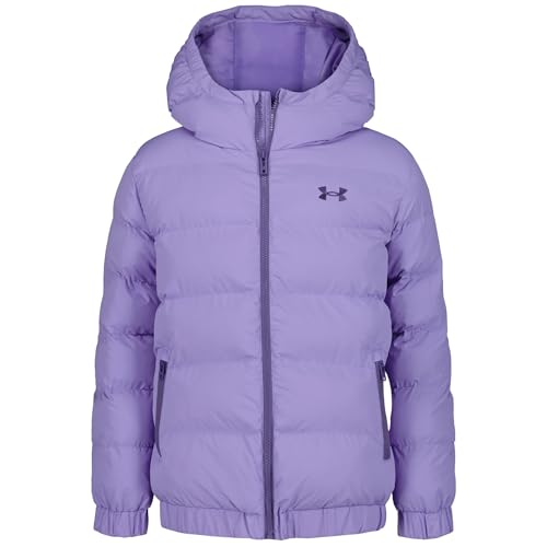 Image of Under Armour Girl's Prime Hooded Puffer Jacket, Lightweight & Water Repellent