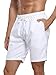 RELLECIGA Men's Swim Trunks Quick Dry Board Shorts with Pockets Bathing Suits White