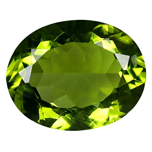 Péridot Naturel Vert Haute Joaillerie 3.04 ct Taille Ovale Premium