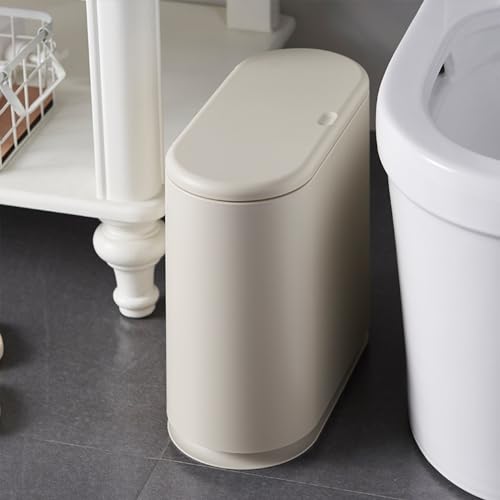 Caneca de Basura Slim 12 Litros con Tapa Press Top Blanco miniatura 5