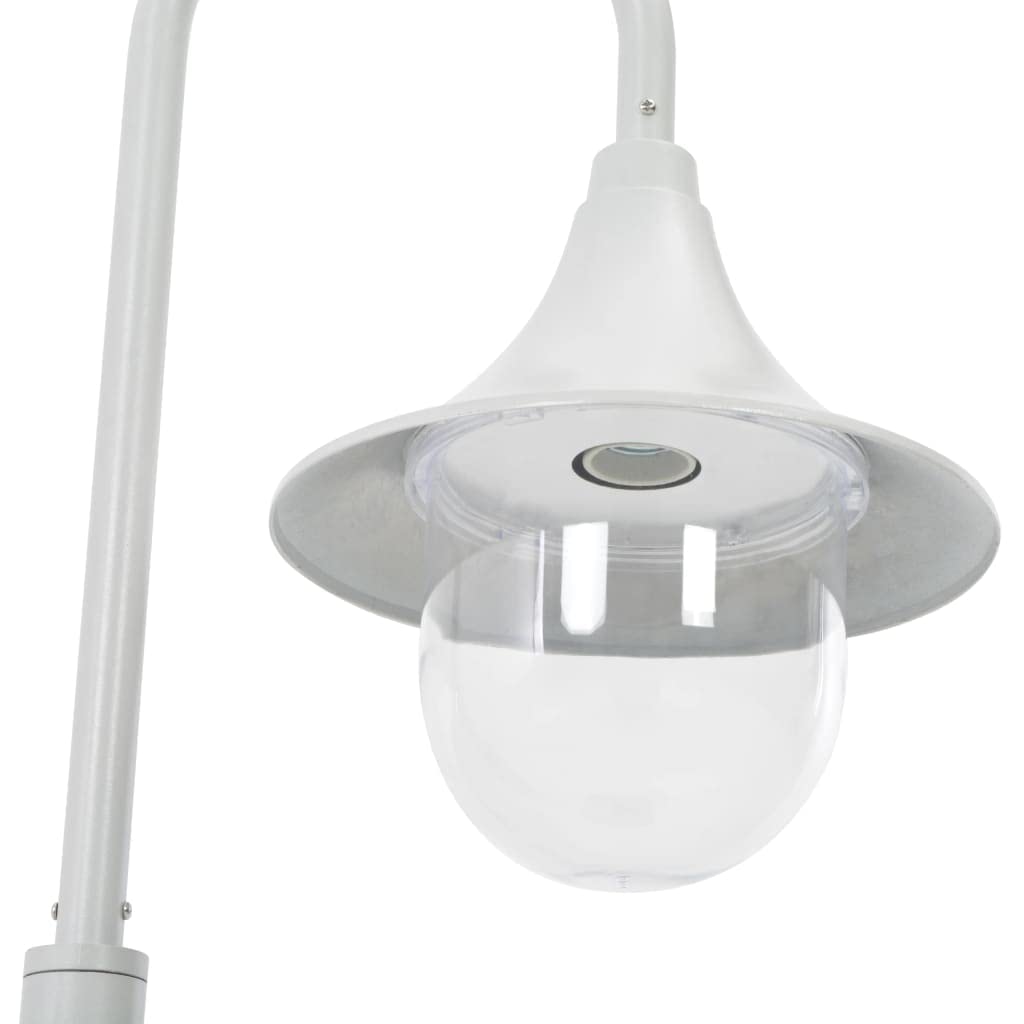 vidaXL Lampione da Giardino E27 in Alluminio Bianco Luce da Esterno Lanterna