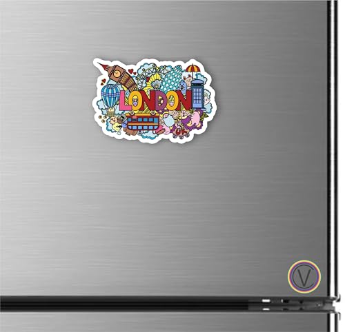 Image of London Acrylic Fridge Magnet - UV Texture Printed, Stylish Multicolor Magnet for Fridge, Wardrobe & Metal Surfaces, Pack of 1 (London)