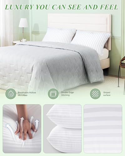 Pillow Insert Set of 4, Soft Virgin Microfiber Square Throw Pillow Inserts for Living Room, Couch Bed Pillows, Down Alternative Filled, 18x18 Inch(45x45cm White