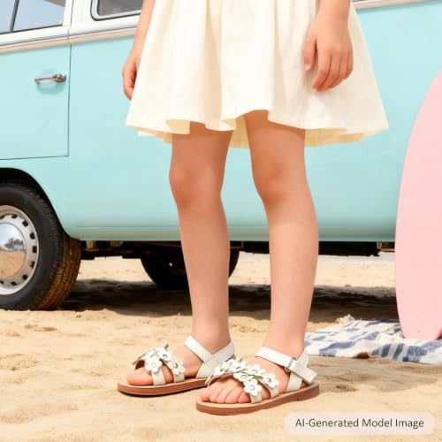 Image of Felix & Flora Toddler Girl Sandals -Flower Girl Dress Shoes Open Toe Little Kid Flats