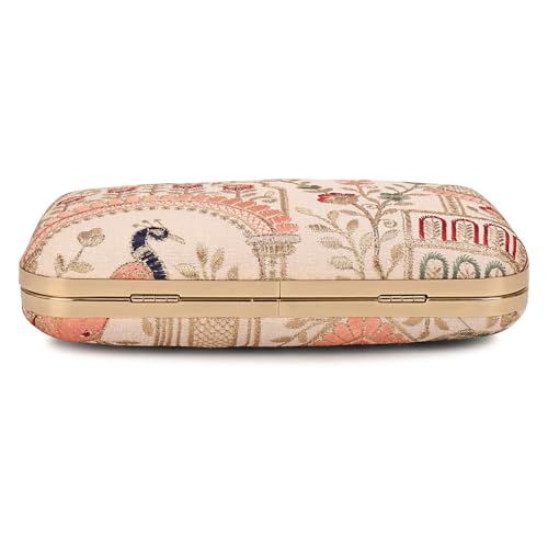 Image of LONGING TO BUY Hand Crafted Designer Box Clutch - Zari Embroidery For Women