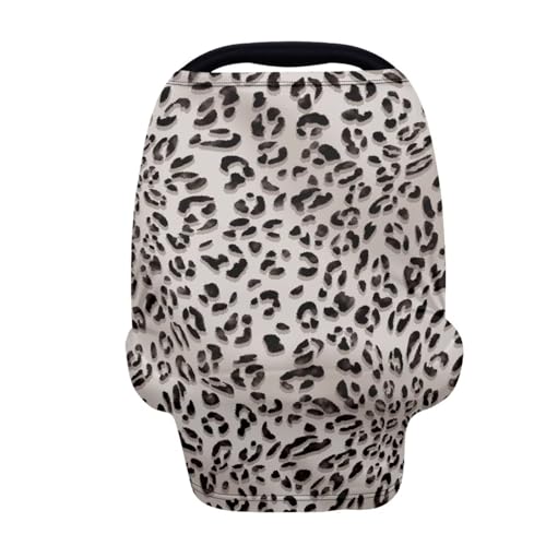 Image of Leopard Carseat Covers Baby Travel Essential Breathable Multi-Purpose Soft Nursing Cover for Breastfeeding, Shopping Cart Cover for Baby