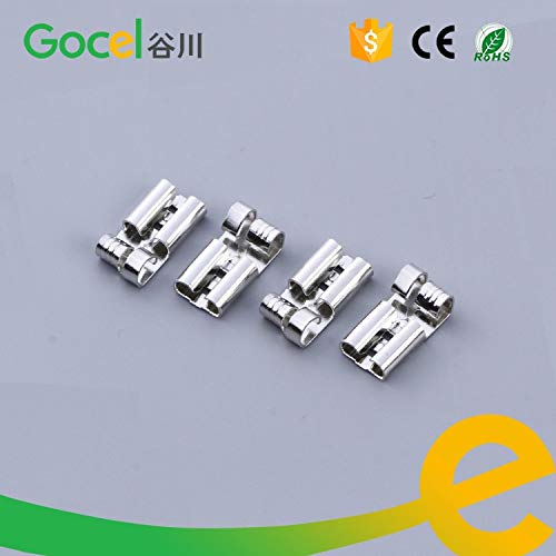 Davitu 6.3mm 250 type chicken feet shape terminal brass crimp terminal DJ6222-D6.3B - (Color: brass color)