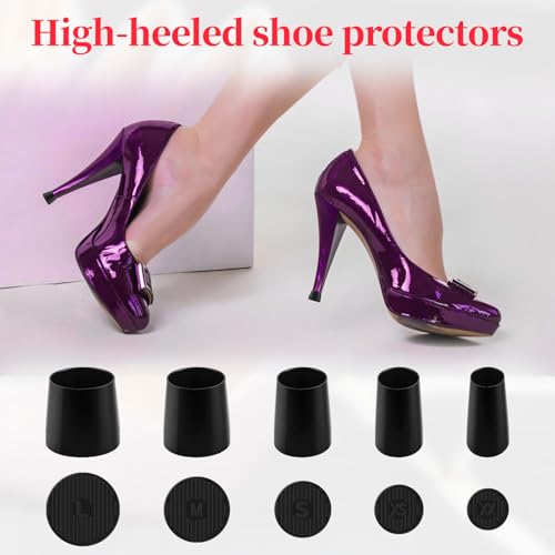 Image of 15 Pairs Heel Cap for High Heel - Heel Cap Protectors for High Heel Shoes, Higher Heel Protectors - Heel Stoppers Heel Repair Caps Covers, Heel Protector Tip Covers for Outdoor Weddings Events (Black)