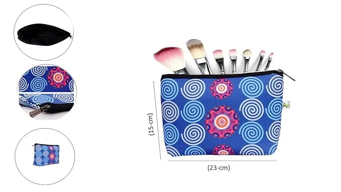 Mystique by ABHA Singh Canvas Floral Print Cosmetics Pouch Makeup Pouch Vanity Case Travel Organiser Travel Pouch Bridal Gift 1