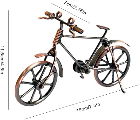 Maigendoo Bicycle Model Bike Decor Bicycle Art Vintage Metal Bicycle Biking Gifts for Cyclists Home Desktop Decoration Ornaments Handcrafted Birthday Present for Boys Girls Bike Fanciers, Red Copper