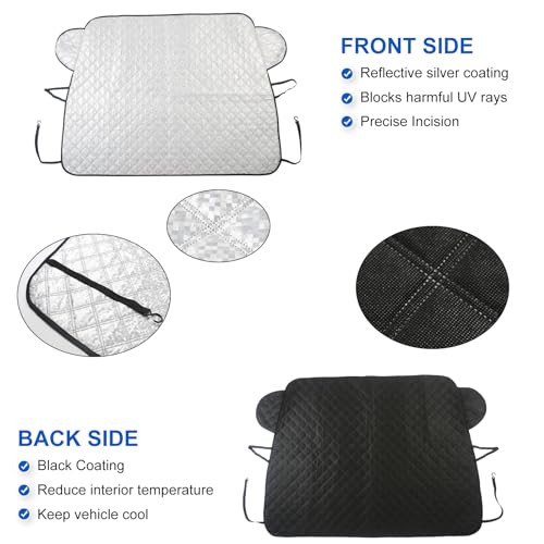 Image of Windshield Snow Cover Fit for Toyota Tacoma 2015-2022, Front Windshield Cover for Ice and Snow, Auto Extra Thick Windshield Ice Cover Protects Windshield from Rain, Sun, Frost