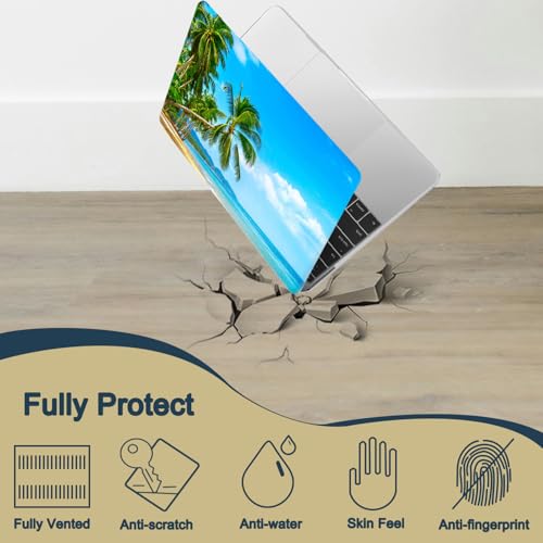 Carcasa MacBook Pro 15 con Diseño Playa y Palmera Funda de Plástico Rígida para Estudiantes 4