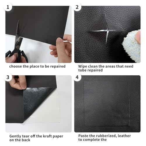Bszhtech PIGE--10*200-BROWN Leather Repair Tape Self-Adhesive Leather Repair Patch For Couch Furniture Sofas Car Seats Advanced Pu Vinyl Leather Repair Kit  thumb #4
