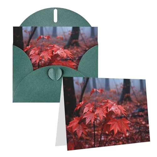 Cartes de vœux vierges Thinking of You paysage d'automne avec enveloppes