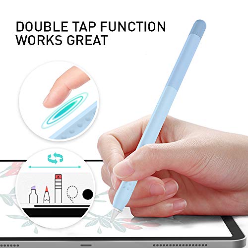 Image of Delidigi for Apple Pencil Pro Case (2024) & Apple Pencil 2nd Generation Sleeve,Soft Silicone Grip Cover,Magnetic Charging Compatible,Double Tap Support,Gradient Color Design