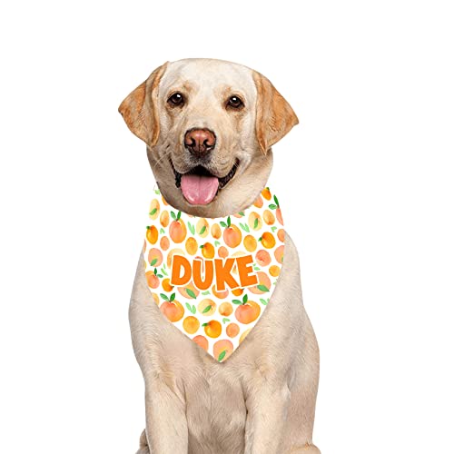 Tyymndwp Custom Dog Bandana, Personalized Dog Bandanas With Name Pet Dog Triangle Bibs For Small To Large Dogs And Cats Large Size, Peach #TOP10