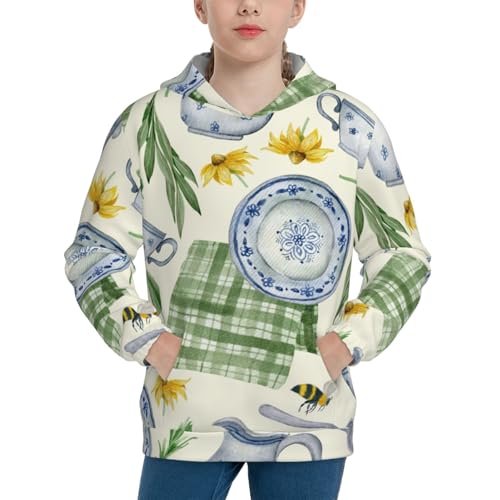 Vintage Utensils Kid Hoodies Boys Sweatshirts Girls Pullover with Pocket