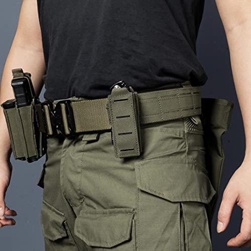 Idogear Single Pistol Mag Pouch Elastic Molle Top Open Pouch For Glock M1911 92F 9Mm .40 Magzines Flashlight Holster (Ranger Green) #TOP5