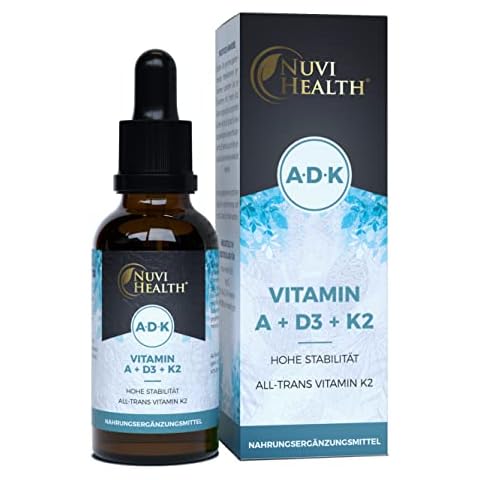 Vitamin A + D3 + K2 Tropfen - 50 ML - Premium: 99,7+% All-Trans (K2VITAL® von Kappa) + hoch bioverfügbares Vitamin D3 + A (Retinol) - Flüssig - Laborgeprüfte Qualität Cover