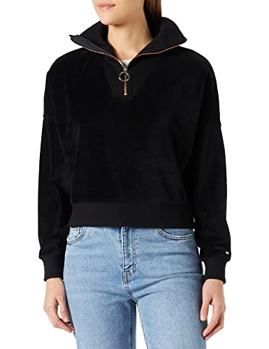 Tommy Hilfiger Damen Sweatshirt mit Reißverschluss Zipper Halber Zipper,...