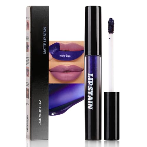 Image of evpct Plum Purple Lip Stain Peel Off, Matte Finish Transfer Proof Lips Liner Stain Peel off Lip Tint Gloss Marker Makeup, Long Lasting Waterproof Lipstick Highly Pigmented 24 Hours Original, 05#