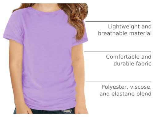 Image of Haloumoning Girls Short Sleeve T Shirts Kids Summer Crewneck Tops