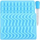 YIMINGMOLD Gummy Worm Bear Silicone Candy Molds With 1 Dropper For Candy Gummy Set Of 2