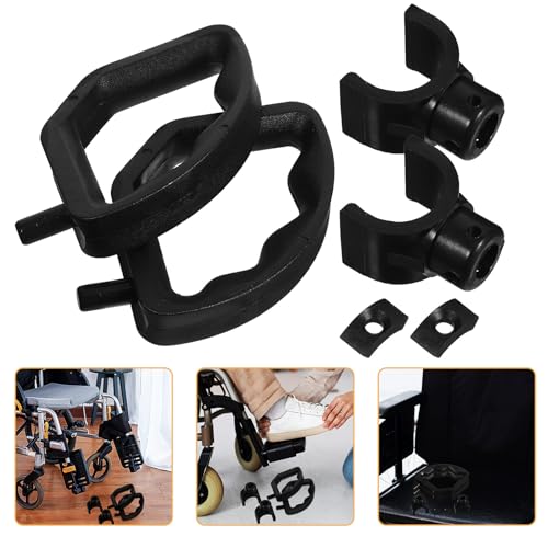 SAFIGLE 2セット 車椅子用フットレスト固定具 性向上 滑り止め機能付き 交換用アクセサリー 多用途対応 黒色