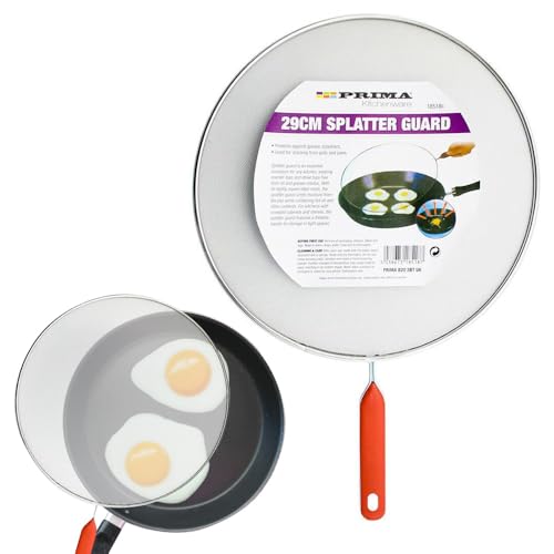 29Cm Metal Mesh Splatter Cover Lid - Cooking Frying Pan Kitchen Splash Protection with Handle, Household Kitchenware Safety Guard, Strong & Durable