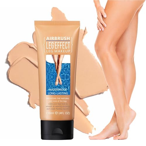 Leg Makeup To Cover Veins, Body Concealer, Self Tanning Lotion, Gradual Tan Moisturiser, Body Coverage Perfector, Waterproof, Leg Scar Tattoo Cover Up, Waterproof No Transfer (Medium Glow, 02)