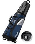 Findway Golf Travel Bag with Wheels, 1680D Heavy Duty Oxford Fiber Durable Waterproof Premium Golf Club Travel Bag with ABS Hard Shell, Portable Golf Travel and Flight Bags for Men,Blue