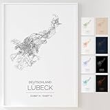 Mapdify Lübeck personalisiertes Stadtposter, dein 
