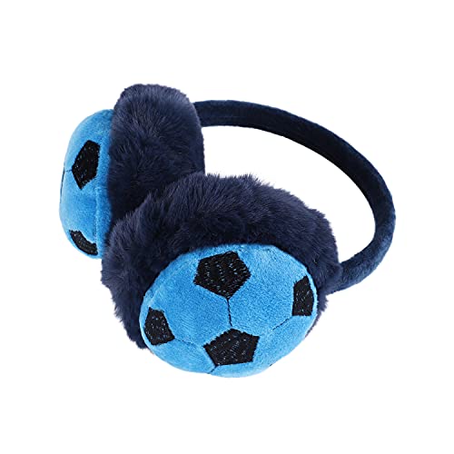 Kids Cute Football Earmuffs Soccer Ear Warmer Winter Warm Ear Covers Foldable Headband Plush Earmuffs for Toddler Boys Girls3