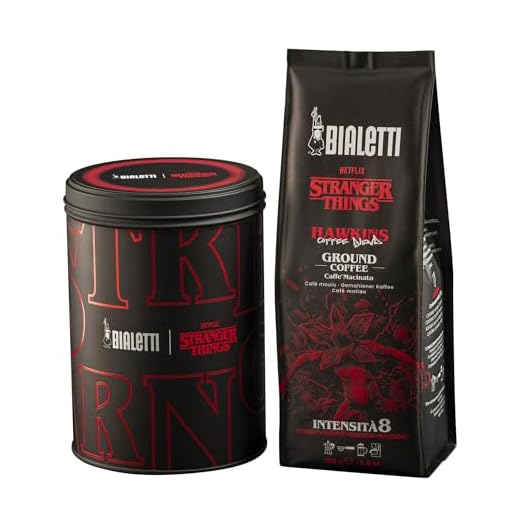 Bialetti Caffè Macinato Universale Stranger Things, Latta + Sacchetto da 250g, Miscela Hawkins: 50% Arabica 50% Robusta