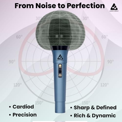Image of Audio Array Dynamic XLR to TRS Microphone | 24Bit /48kHz | Cardioid Pickup | Metal Body & 14mm Diaphragm 3M Cable | for Podcast, Streaming, Vocal Recording & Studio Use | AM-C49