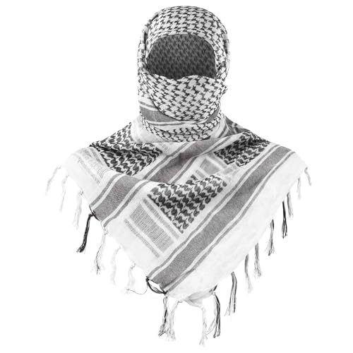 Aonal Military Shemagh Tactical Desert Scarf, 100% Cotton Keffiyeh Neck Head Scarf Wrap for Men Women