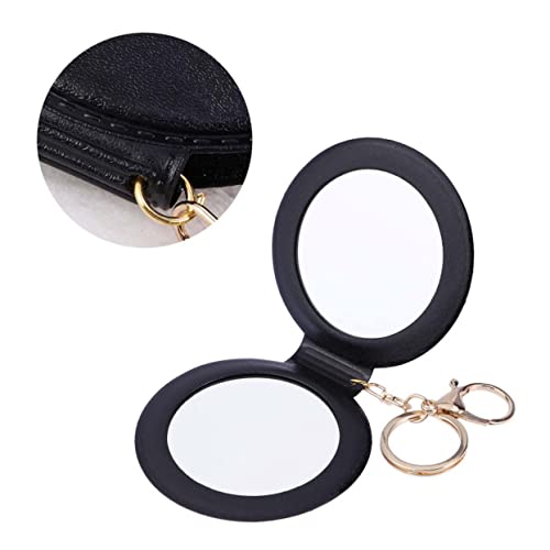 GALPADA pequeño Espejo Mini Espejo de Maquillaje Espejo cosmético Compacto Espejo de Bolsillo Espejo Compacto para Bolso de Mujer Maquillaje de Viaje de Espejo Compacto Negro