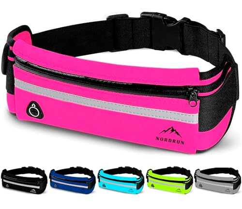 Nordrun Marsupio Running Uomo & Donna, marsupio corsa Impermeabile - per Corsa, Sportivo, Trekking, Sport, Fitness, Jogging - marsupio running Cintura Palestra - per Tutti Cellulare