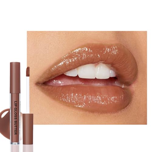 Image of Browm Honey Butter Lip Stain Tinted Lip Gloss, Shine Moisturizing Plumper Liquid Lipstick for Women,Natural Nourishing Hydrating Lip Balm for Dry Lips,Lightweight Lip Liner Care Makeup,Vegan #8