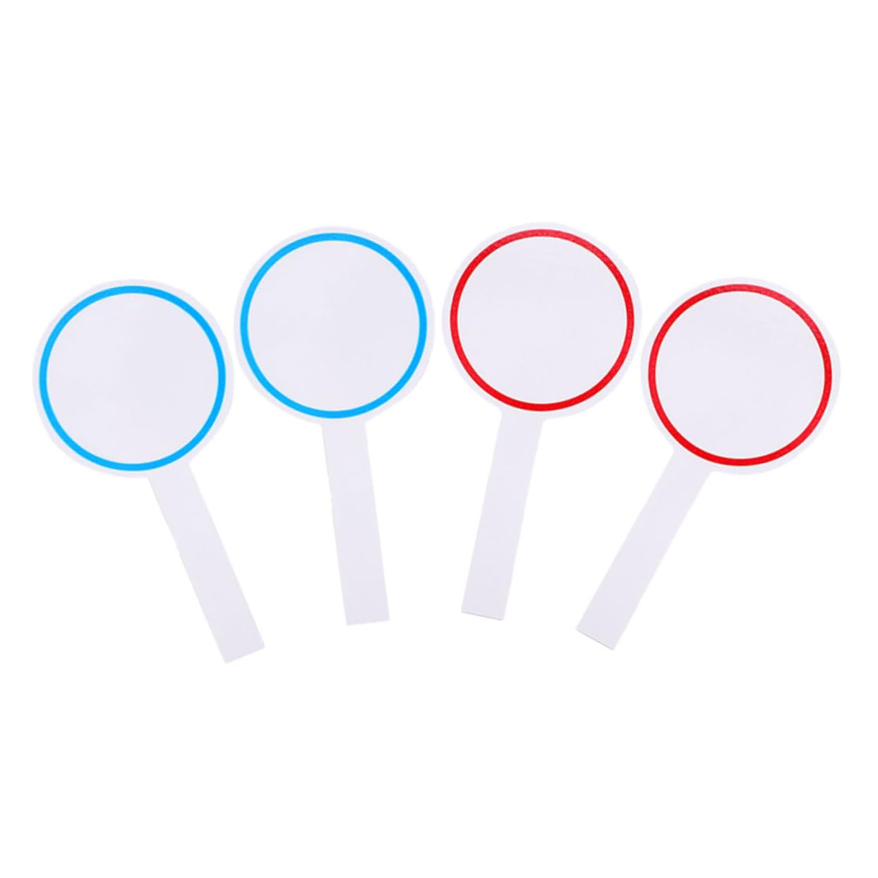 DOITOOL 4Pcs Handheld Dry Erase Scoreboards Writable Voting Paddles for Sports Events and Water Resistant Blank Boards Easy to Clean and Grip for Judges and Competitions