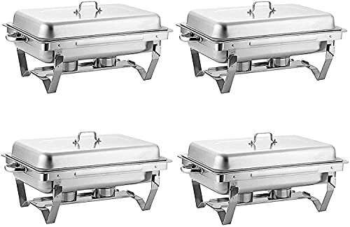XBSXP Rechteckiges Chafing Dish Buffet-Set - Edelstahl Speisenwärmer-Sets mit Wasserpfanne, Speisenpfanne, Deckel für…