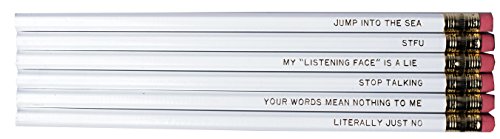 SHUT UP Feminist Anti-Mansplaining Pencil Set stfu jump into the sea