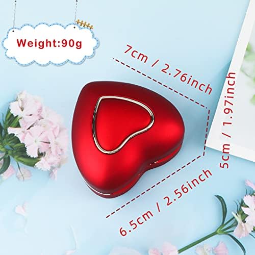 Rolin Roly Ring Box with LED Light Engagement Velvet Gift Rings Box Jewelry Displays Boxes Heart Shaped Ring Box for Proposal Weddings Birthday Anniversary (Pink Heart Ring Box)